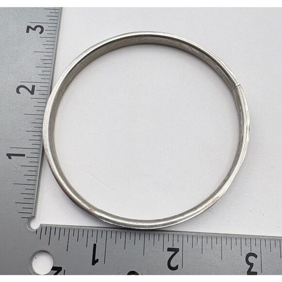 Mother of Pearl Inlay Bracelet Bangle Silver Tone Minimalist Boho - Picture 3 of 7